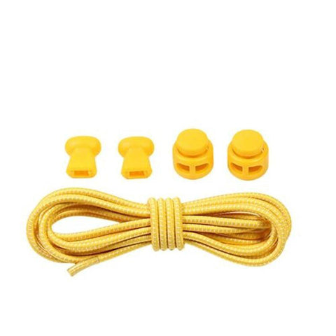 No Tie Elastic Shoelaces with Toggle Locks for Sneakers, Running and Walking Shoes - Yellow