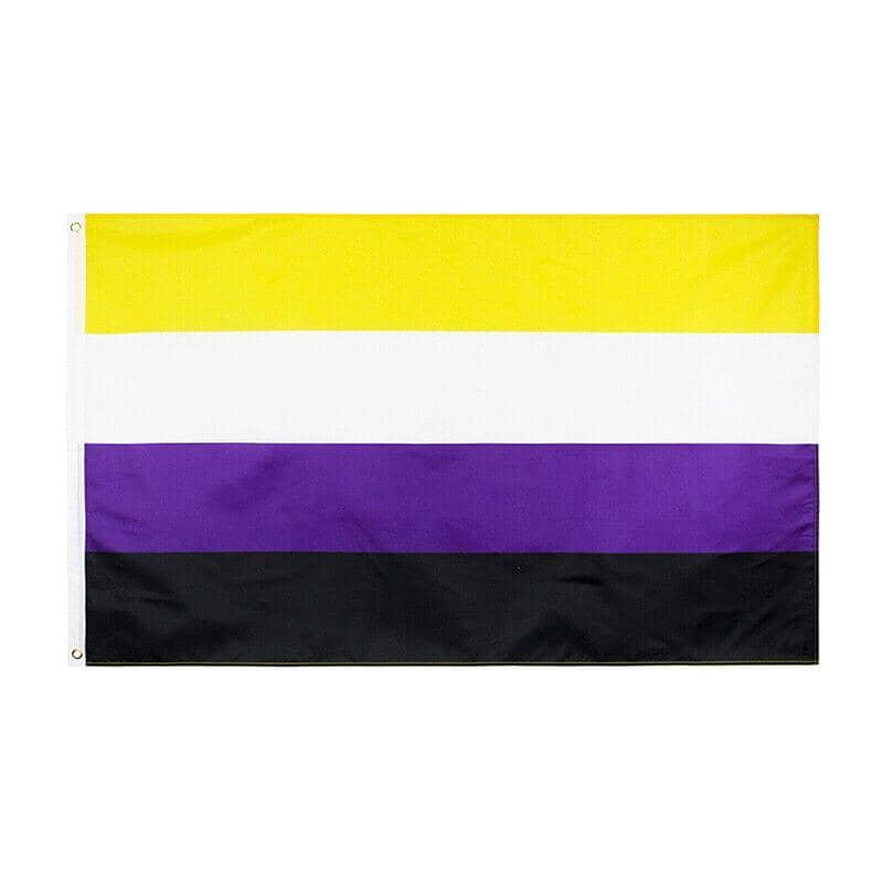 Non-Binary Pride Flag 90 x 150 cm, Genderqueer Flag with 2 Eyelets - view 2