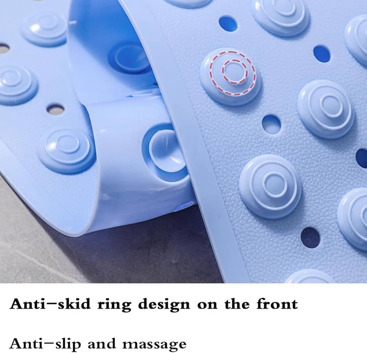 Non-Slip Bath Mat with Massage Points, TPE 36 x 69 cm - Grey - view 5