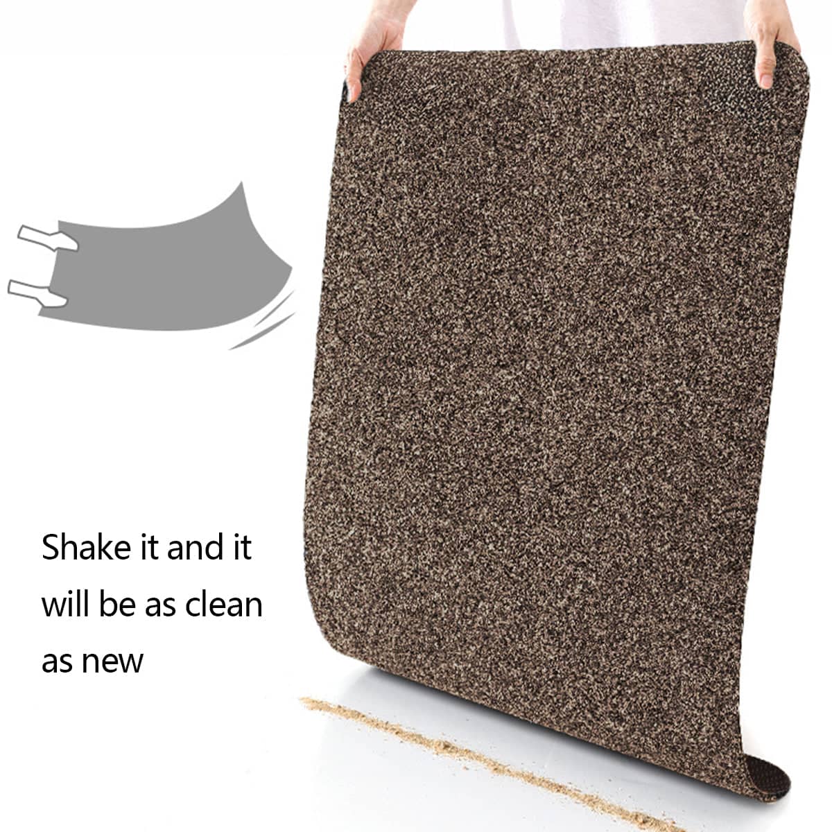 Non Slip Doormat 60 x 40 cm, Washable Polypropylene Floor Mat in Camel - view 5