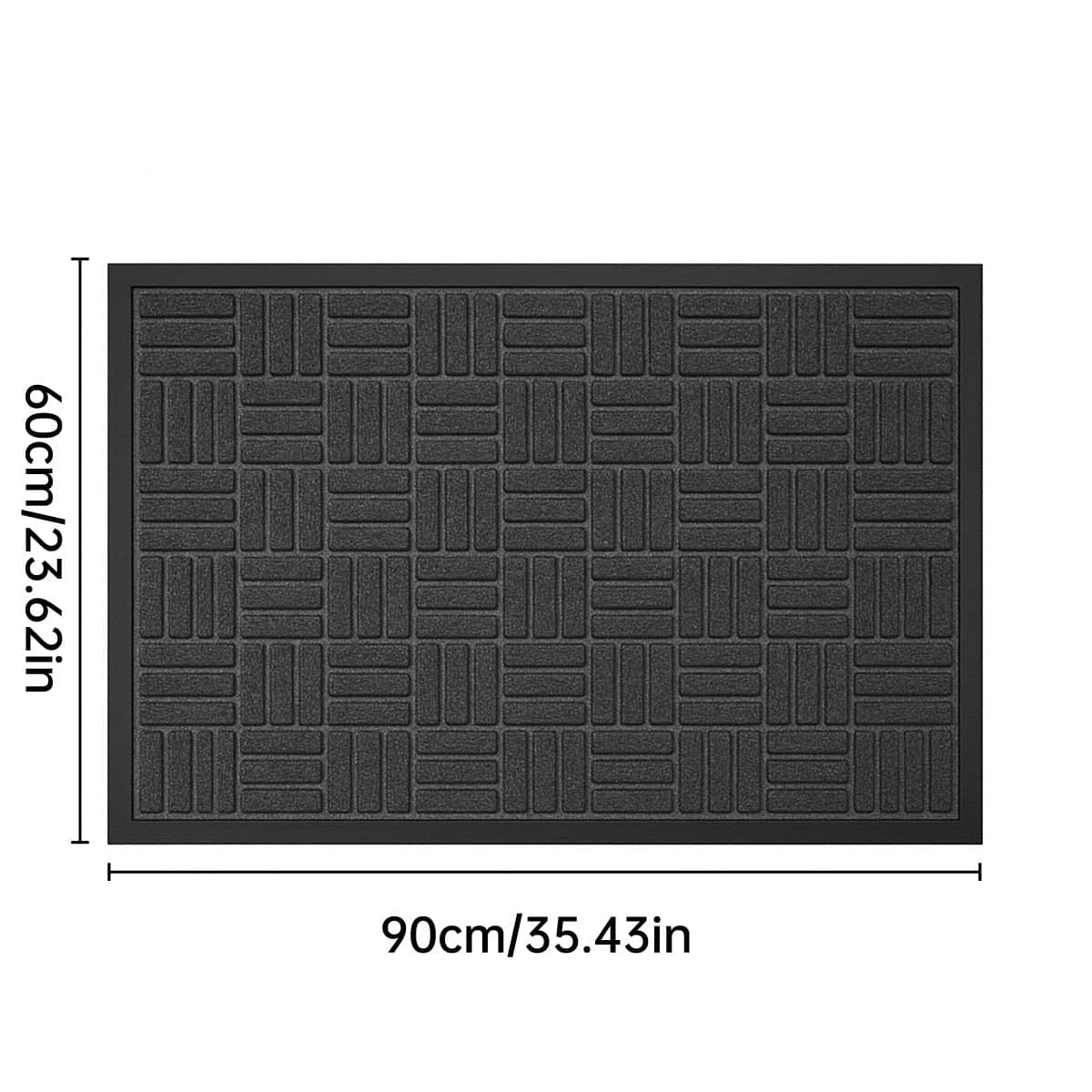 Non Slip Entryway Floor Mat, Polypropylene and Rubber - V Shape Pattern, 60 x 90 cm - view 4