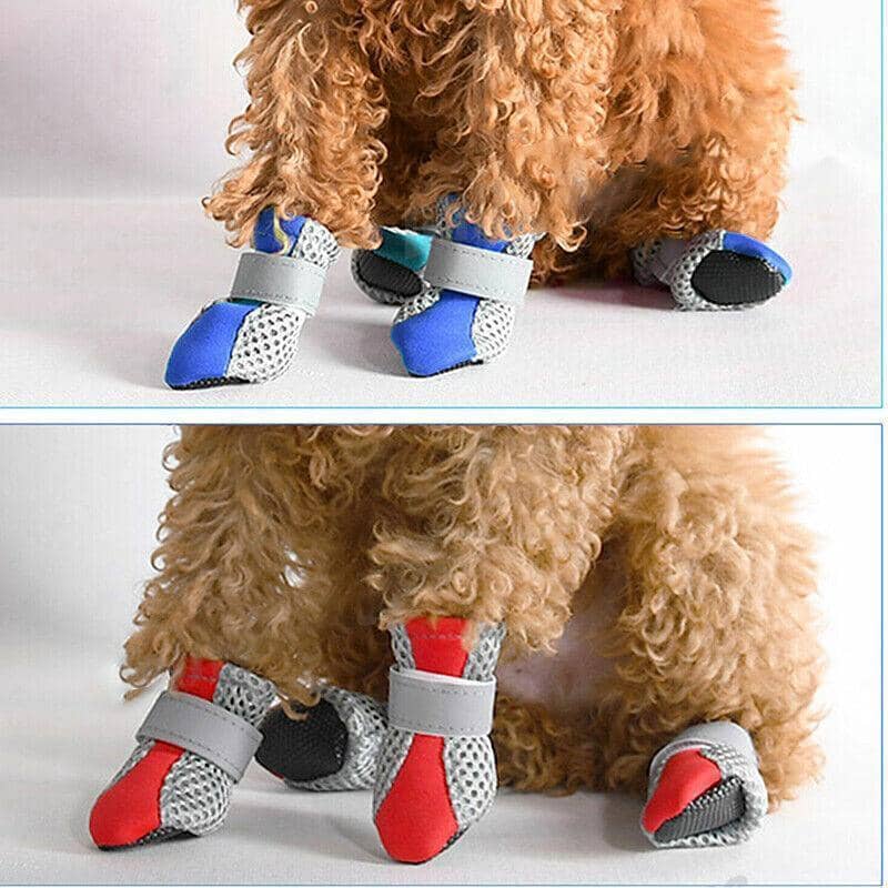 Non-Slip Mesh Dog Shoes Set of 4 - Lime Green, Size S (Paw 3.5 x 3cm) - view 4