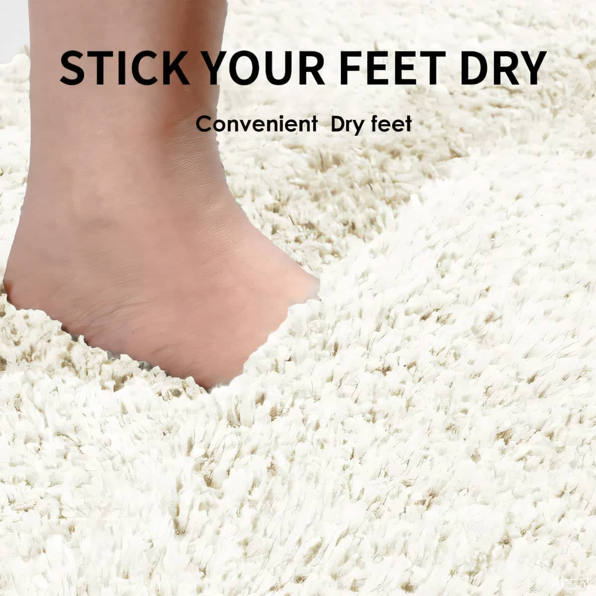 Non-Slip Shower Absorbent Bath Mat, Quick Dry Soft Plush - Dark Grey - view 5