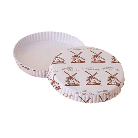 Non-Stick Oil-Proof Baking Paper Trays, 14cm Round - White, Pack of 100