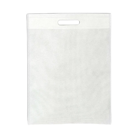 Non-Woven Flat Pocket Shopping Bags, Pack of 100 - White, 25 x 30 cm
