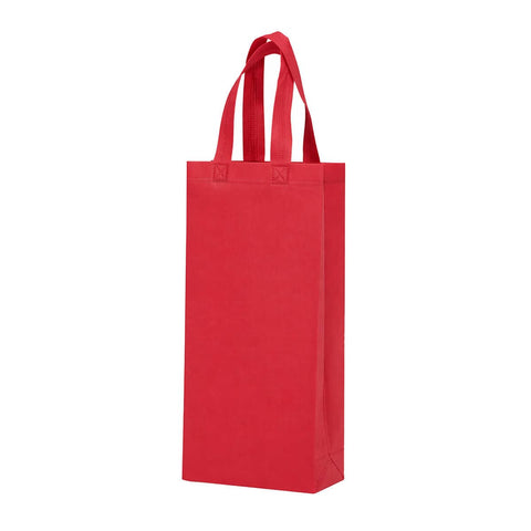 Non-Woven Single Bottle Wine Gift Bags, Pack of 25 - Red