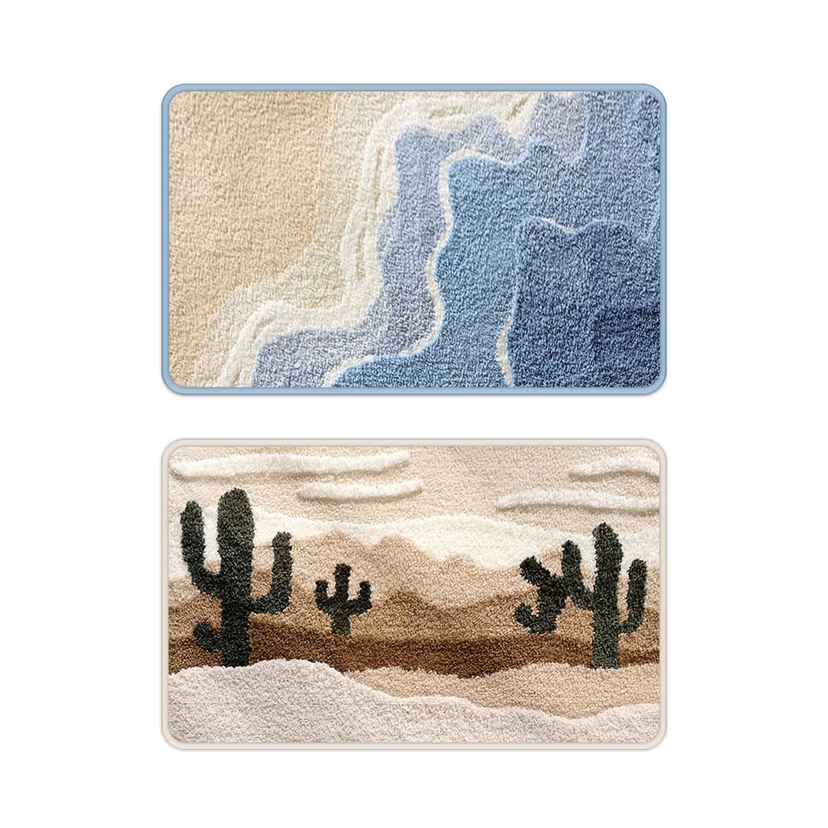 Nonslip Absorbent Bath Mat, Sea Design - 80 x 50cm, Multicolour - view 3