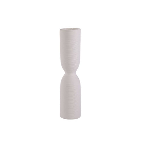 Nordic White Ceramic Vase for Dried Flowers and Home Decor - Size M, 7.5 x 31 cm