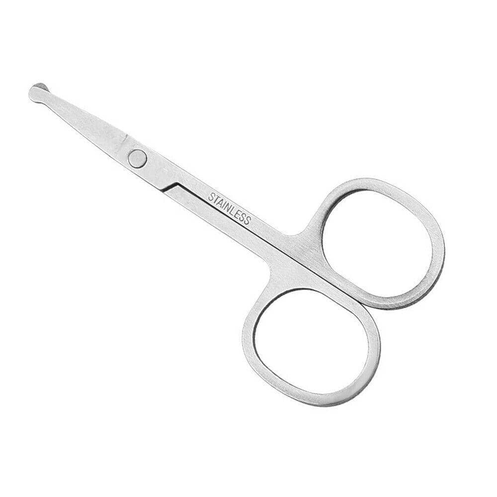Nose Hair Scissors, Stainless Steel Round Tip Trimmer - Silver - view 2