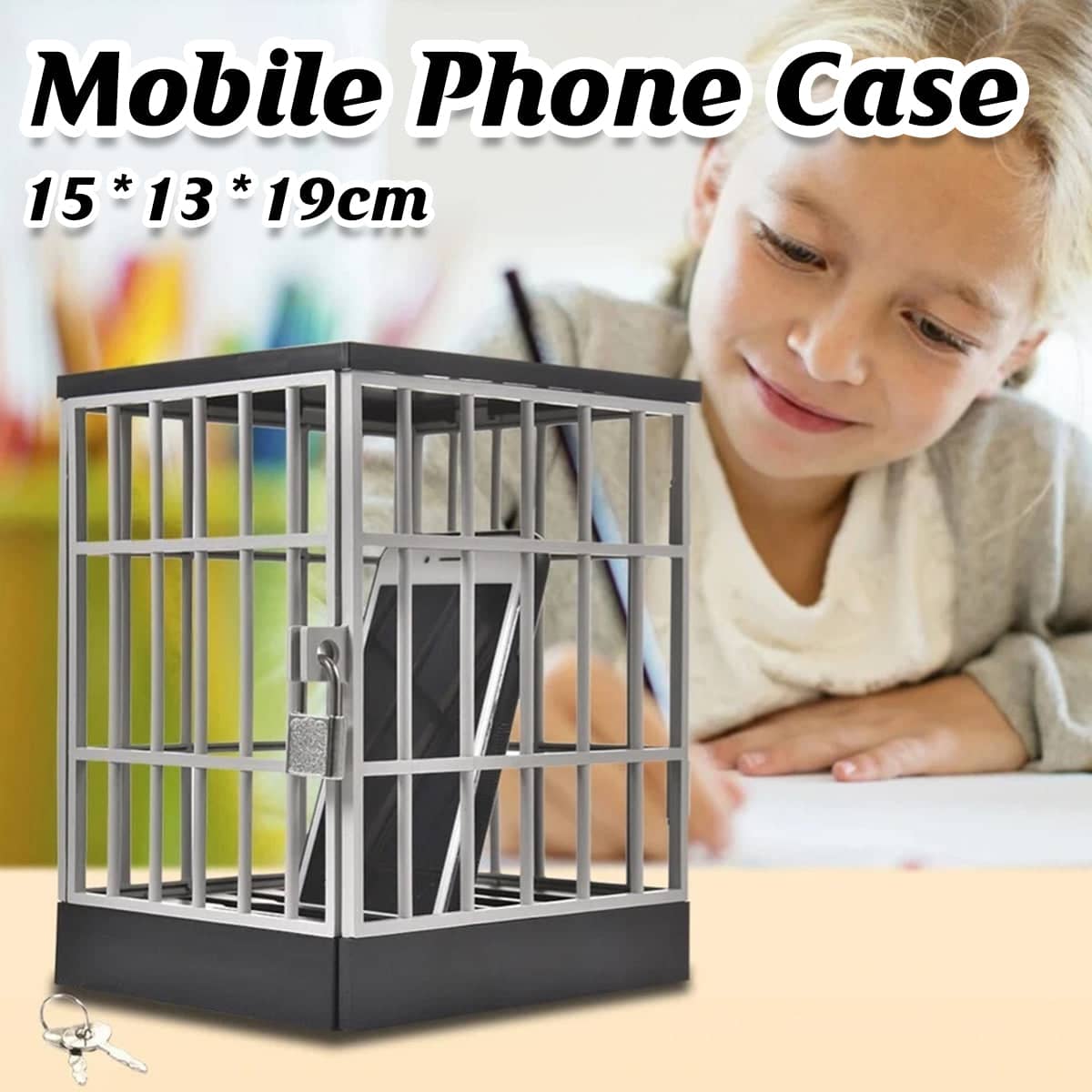 Novelty Phone Storage Cage with Padlock and 2 Keys