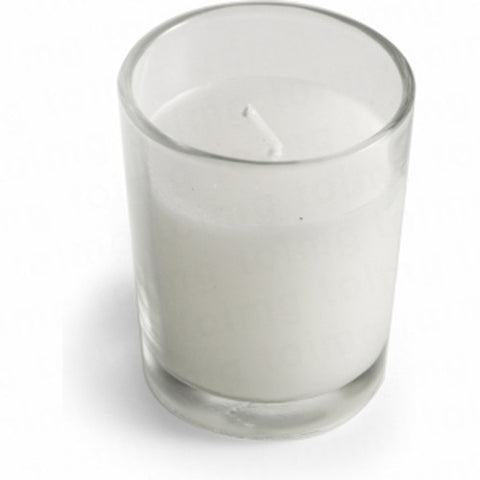 10 White Wax Clear Glass Holder Votive Candle - Wedding Event Centrepiece Table Decoration - SuperSaverAU - view 1