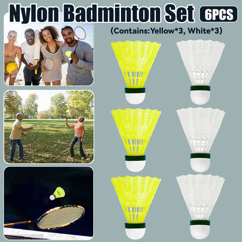 Nylon Badminton Shuttlecock Set for Training and Games, Pack of 6