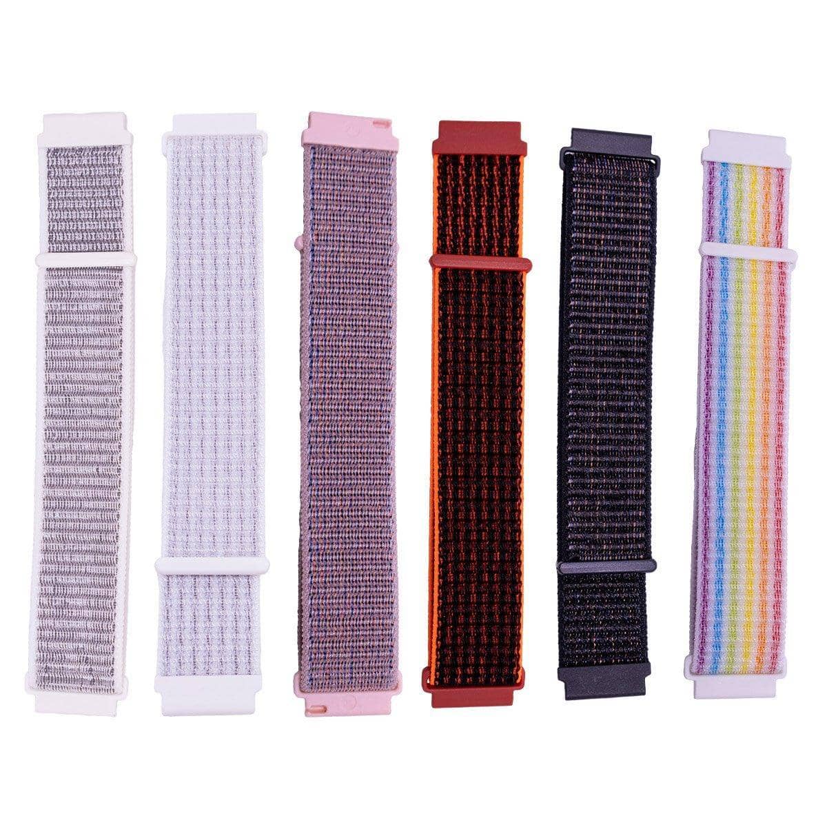 Nylon Sport Loop Watch Strap, 20 mm with Hook-And-Loop Closure - White - view 3