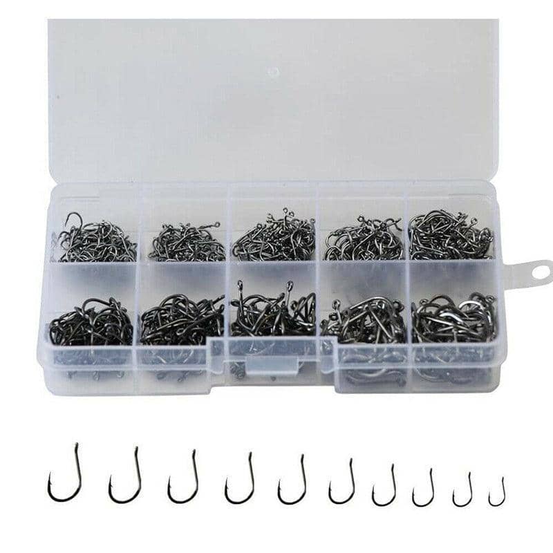 Octopus Fishing Hooks Assorted Sizes 3 to 12, Chemically Sharpened - Gold, Pack of 100 - view 5