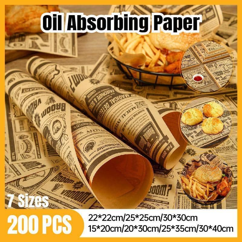 Oil Absorbing Food Wrapping Paper, Newspaper Print - 15 x 20 cm, Pack of 200 - view 2