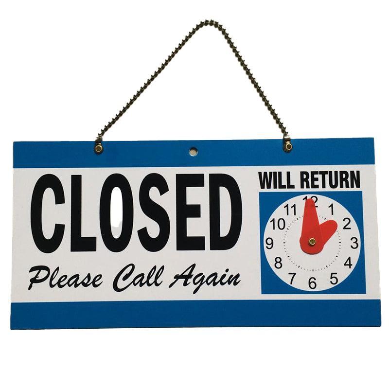 Open Closed Sign with Will Return Clock - 29 x 15 cm - view 4