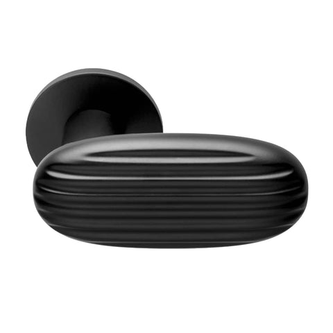 Oval Bedroom Door Handle, Interior Door Hardware - Black