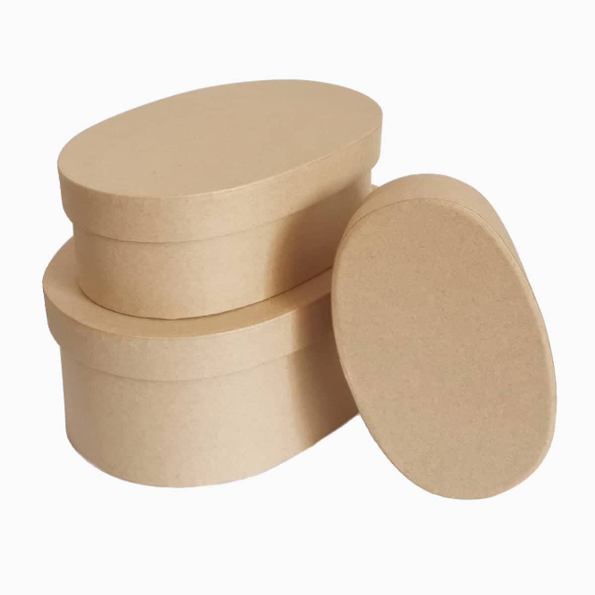 Oval Kraft Paper Gift Boxes, Pack of 5 - 13.5 x 8.3 x 4 cm - view 3