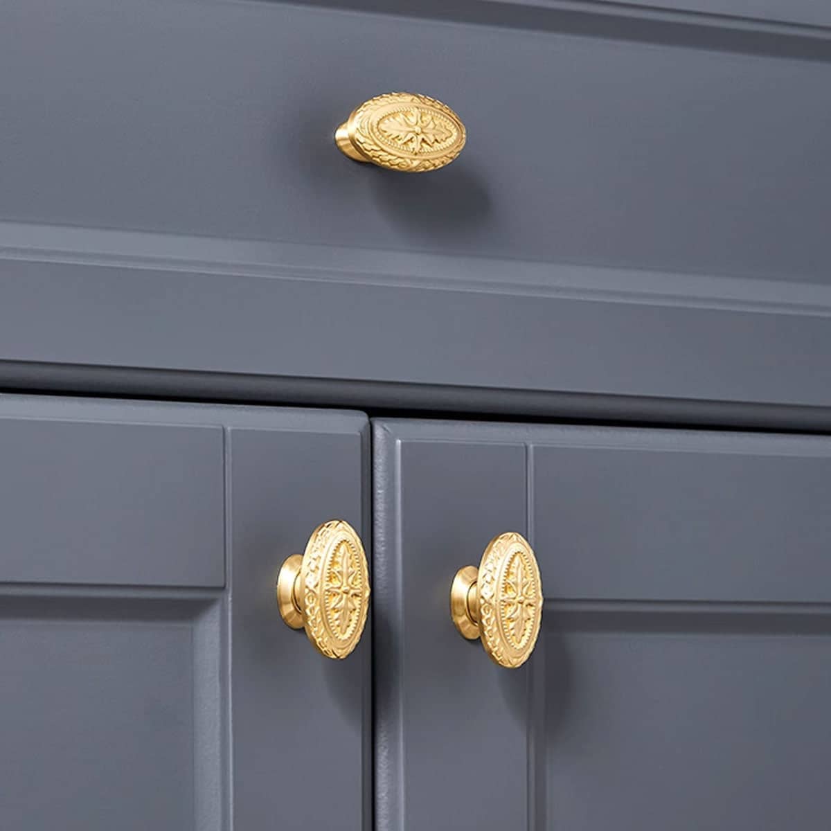 Oval Vintage Drawer Handle - Antique Furniture Pull, Black - view 5