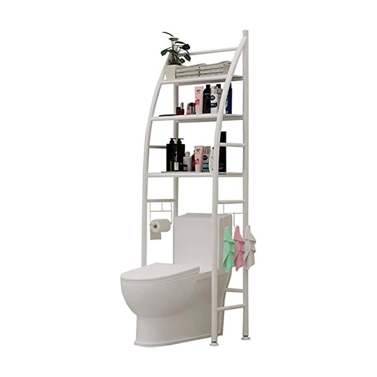 Over Toilet 4 Tier Bathroom Storage Rack - White