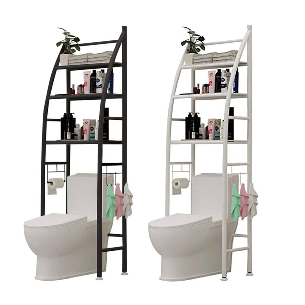 Over Toilet 4 Tier Bathroom Storage Rack - White - view 3