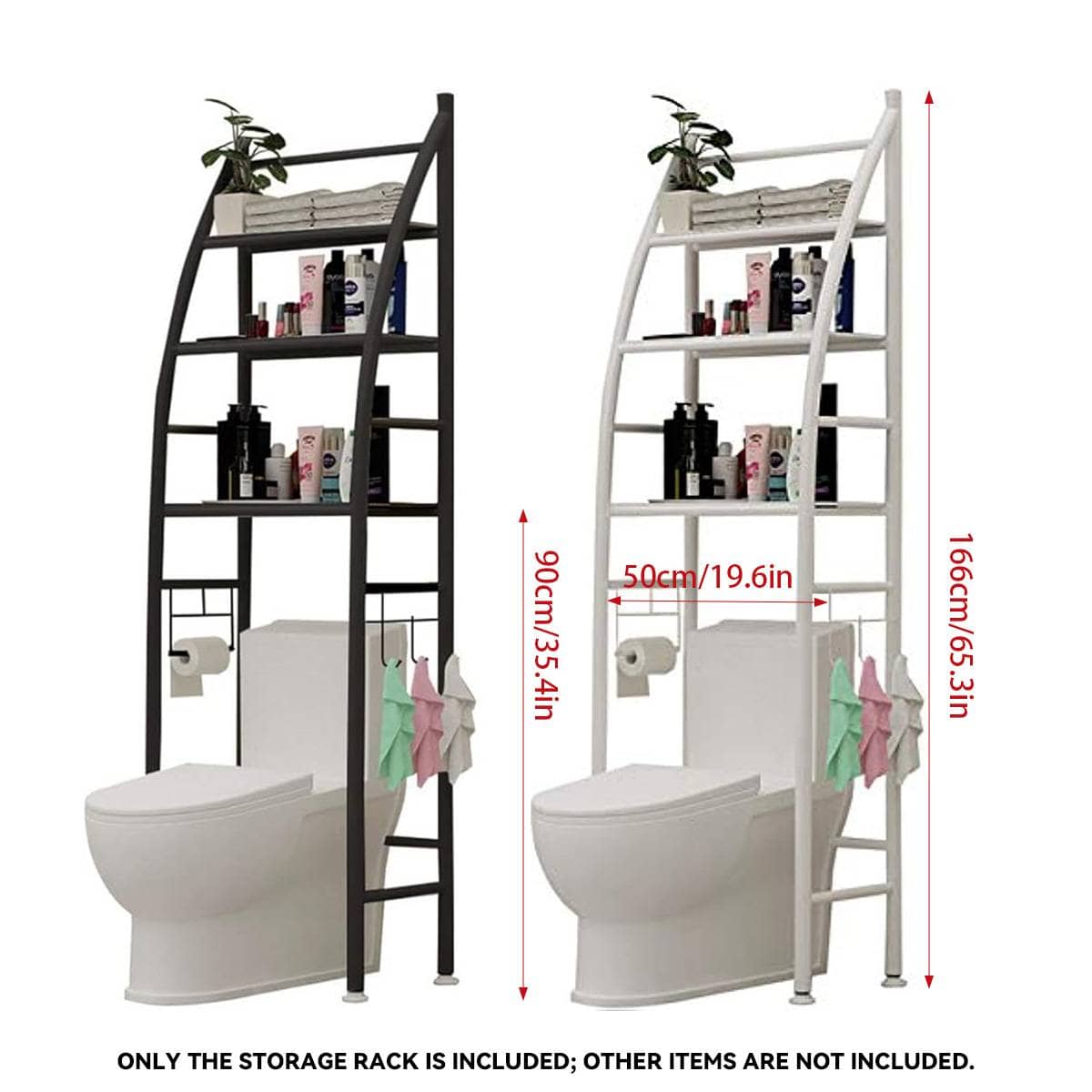 Over Toilet 4 Tier Bathroom Storage Rack - White - view 4