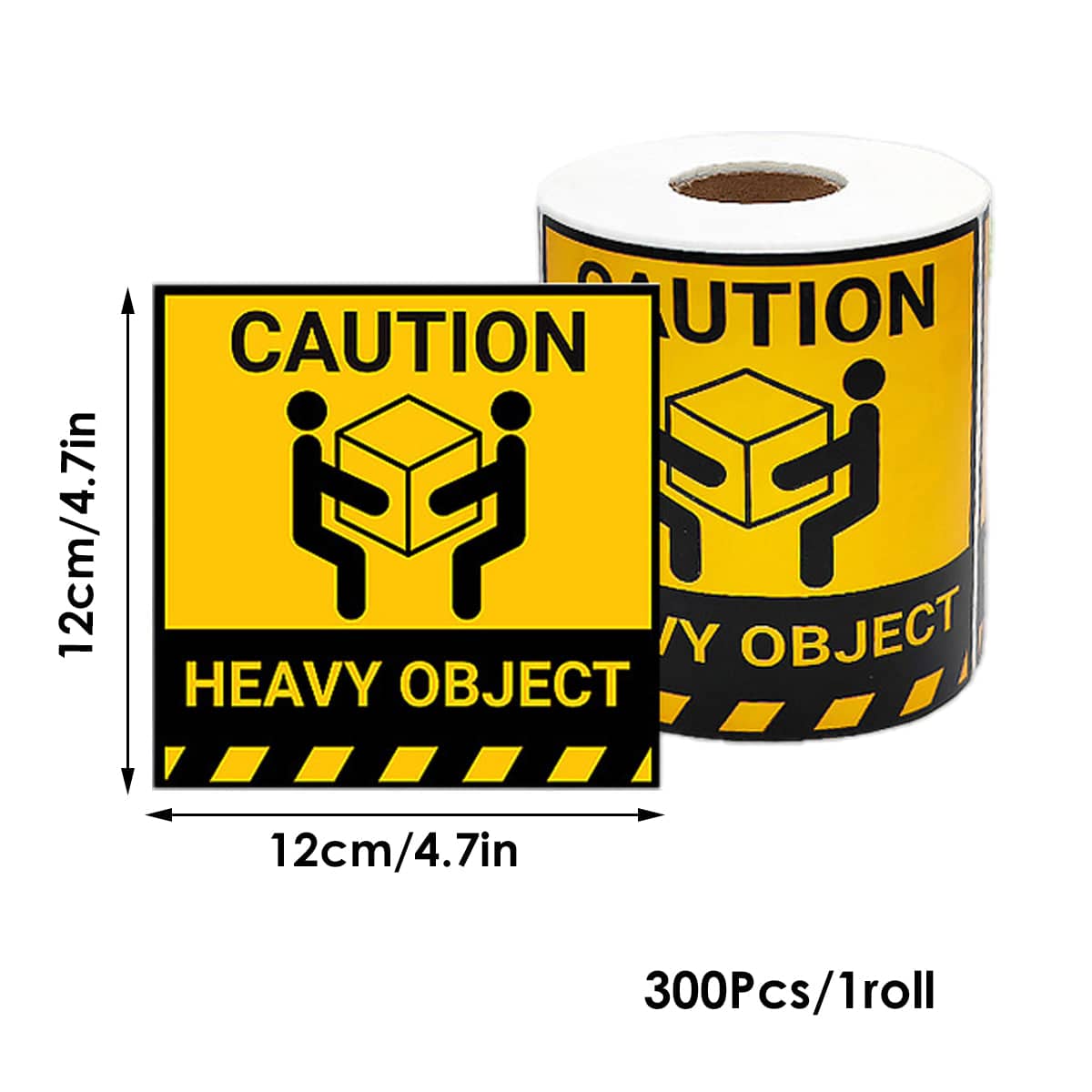 Overweight Freight Warning Labels, High Adhesive, 12 x 12 cm, 300 per Roll - view 3