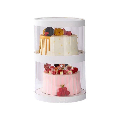 Pack of 10 Transparent Round Cupcake Boxes Double Layer for Birthday and Party Desserts