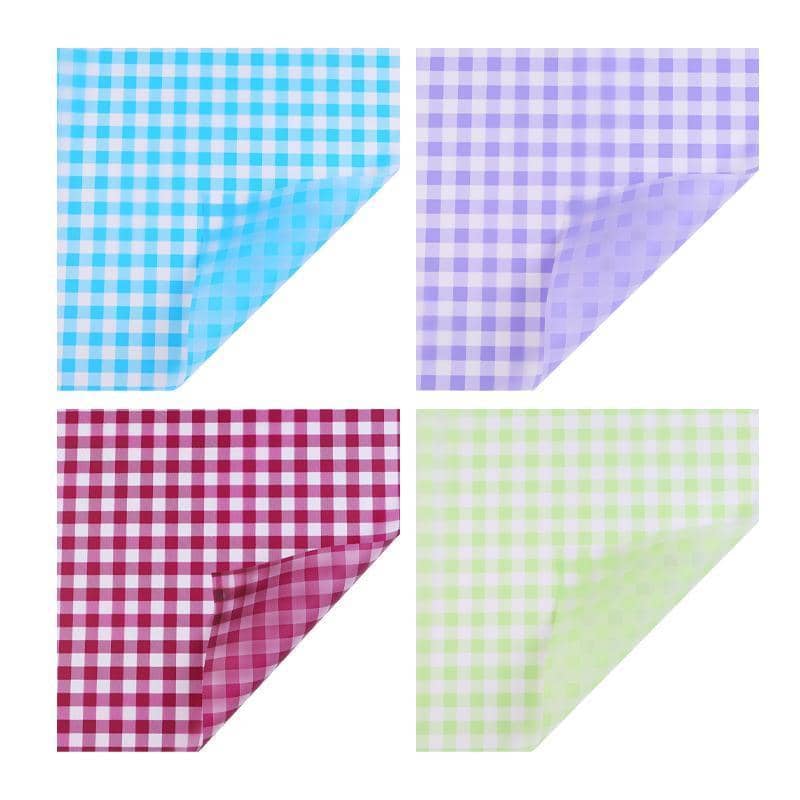 Pack of 100 DIY Florist Wrapping Paper Blue Plaid Fog Paper 58 x 58 cm - view 3