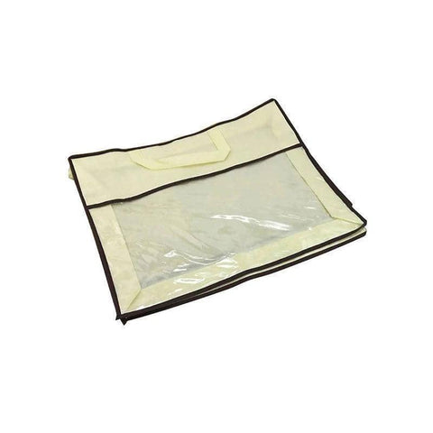 Pack of 5 Dustproof Zip Storage Bags for Quilts and Pillows - Beige, 45 x 55 x 20 cm