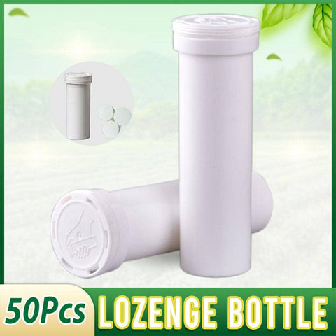 Pack of 50 Plastic Tablet Storage Bottles with Snap Lid, Portable Sealed Containers
