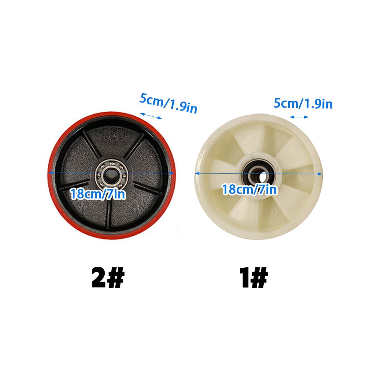 Pallet Truck Wheel 180 x 50mm, Cream White Nylon (Model 1) - view 4