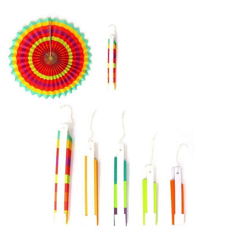 Paper Fan Party Decorations, Multicolour Mexican Fiesta Hanging Decor, Pack of 6 - view 5
