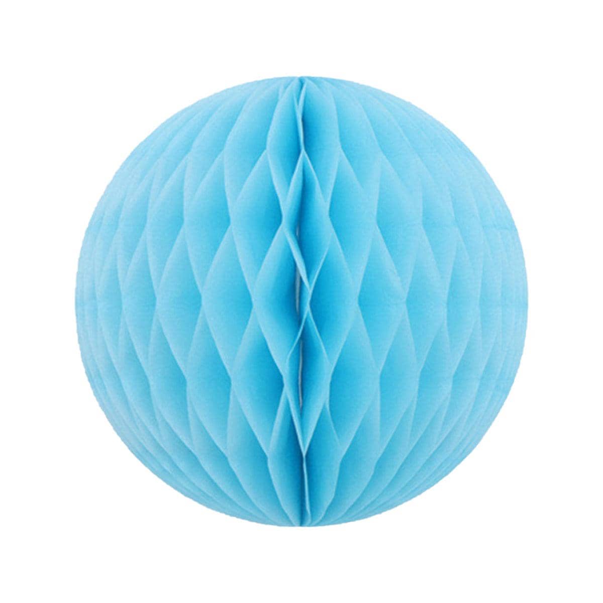 Paper Honeycomb Lanterns, Hanging Party Decorations, Pack of 10 - Light Blue