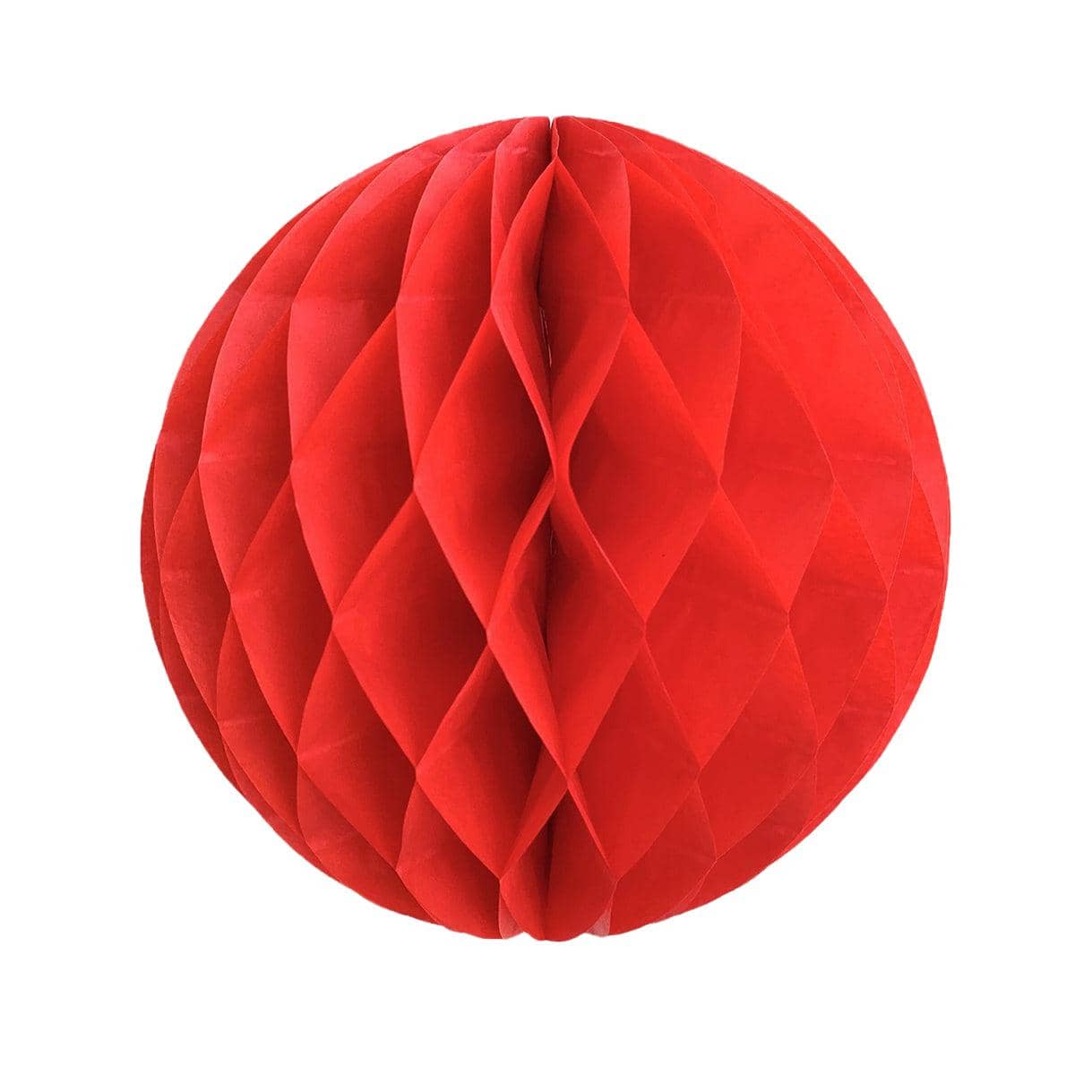 Paper Honeycomb Lanterns, Hanging Party Decorations, Pack of 10 - Red
