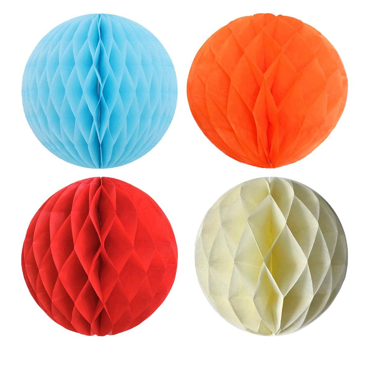 Paper Honeycomb Lanterns, Hanging Party Decorations, Pack of 10 - Red - view 3
