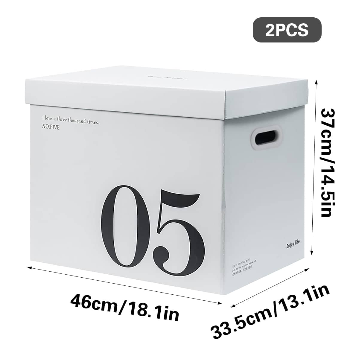 Paper Storage Boxes Set of 2, Large Capacity Portable Minimalist Design for Home - view 3
