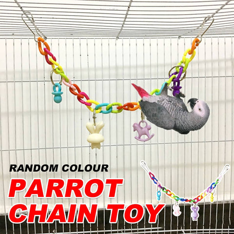 Parrot Acrylic Chain Bridge Swing Bite Toy for Birds with Climbing Ladder - 35 cm
