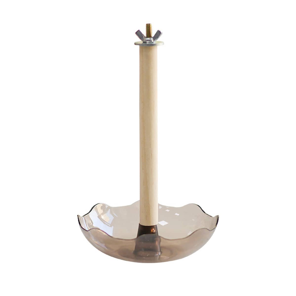 Parrot Food and Water Feeder Basin with Wooden Rod for Cages - view 2