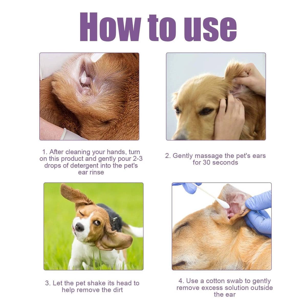 Pet Ear Cleaner Drops for Dogs and Cats, 118 ml - view 4