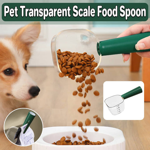 Pet Food Measuring Scoop with Bag Clip for Dogs and Cats, Dark Green