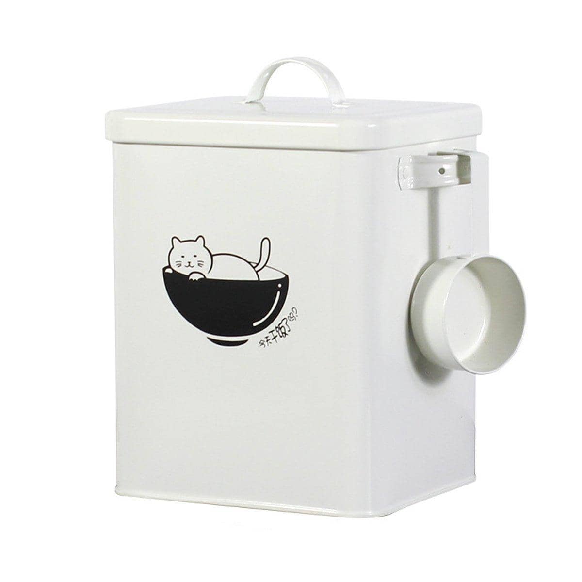 Pet Food Storage Container 6L Sealed Metal Tin - Rice Bowl Cat