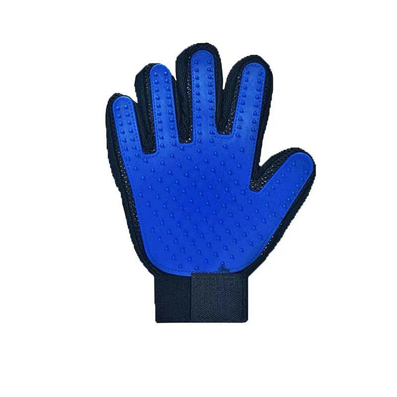 Pet Grooming Massage Glove for Dogs and Cats - Blue, Right Hand