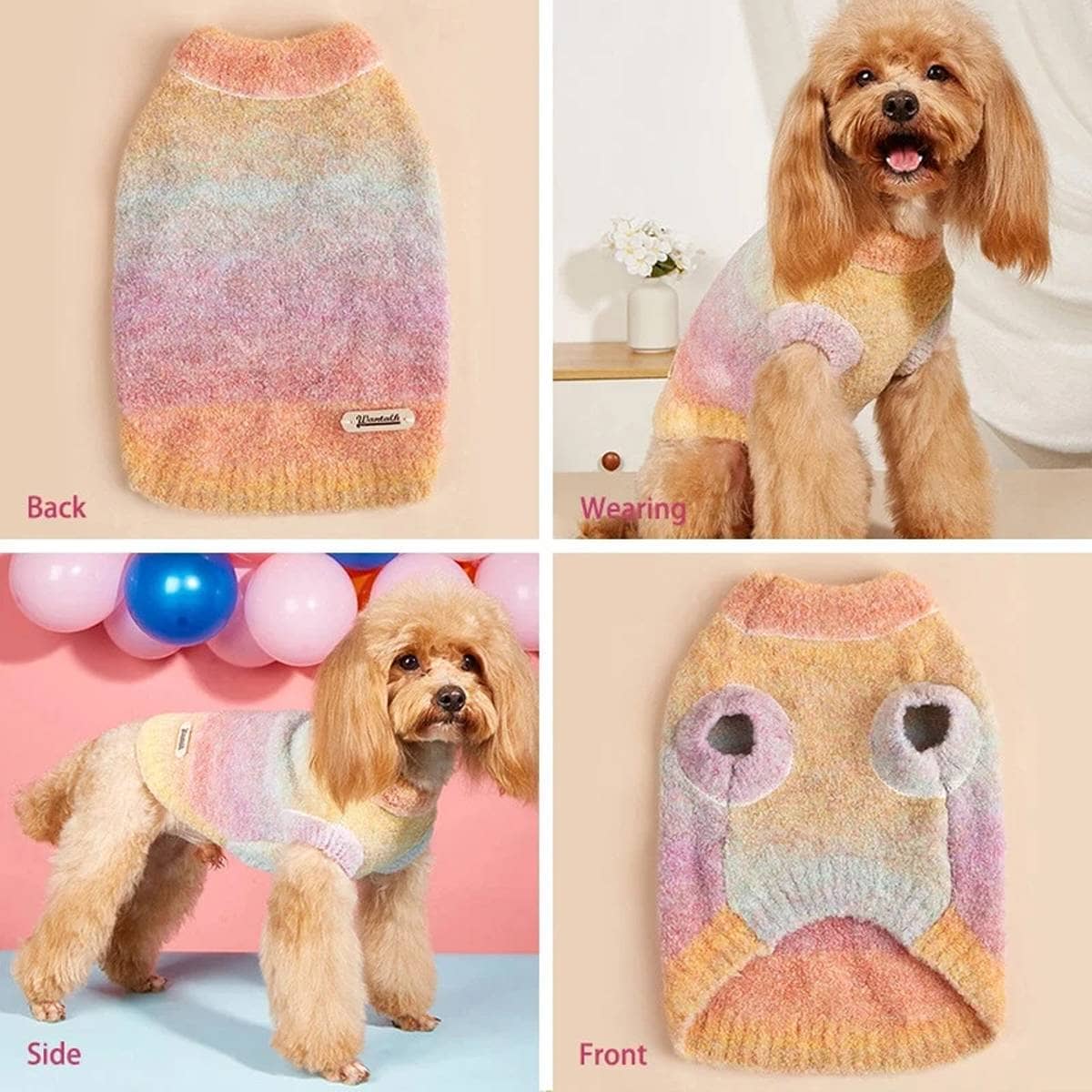 Pet Sleeveless Warm Thermal Sweater for Dogs and Cats - Size S (Chest 21 cm) - view 4