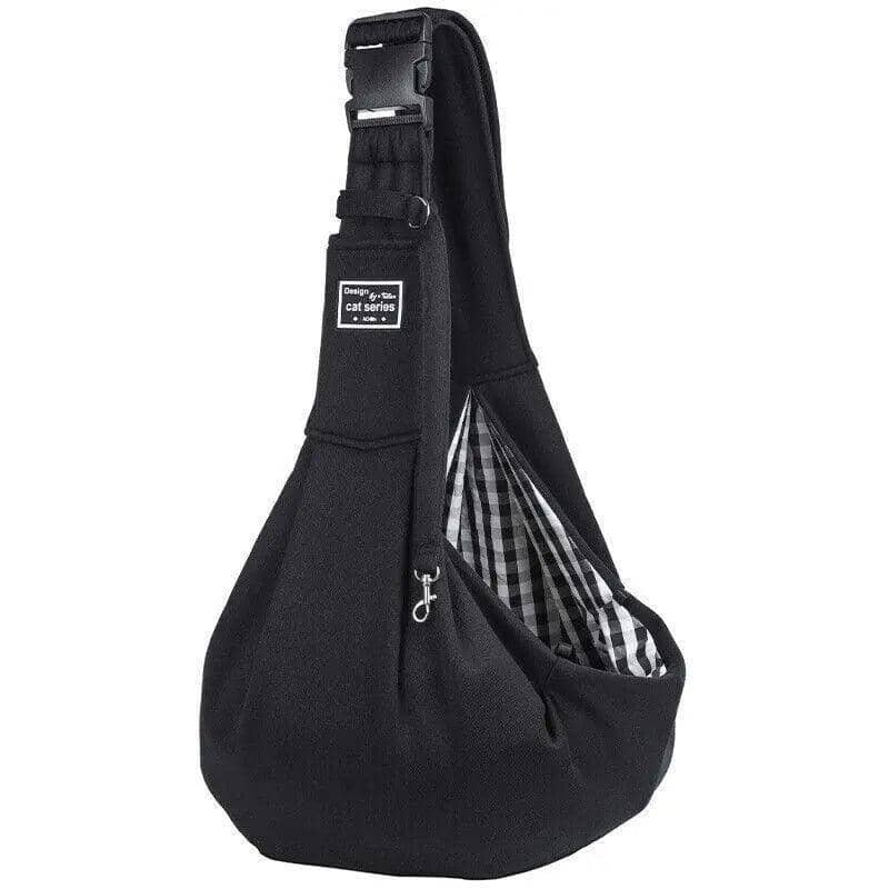 Pet Sling Carrier Shoulder Bag for Dogs and Cats - Black