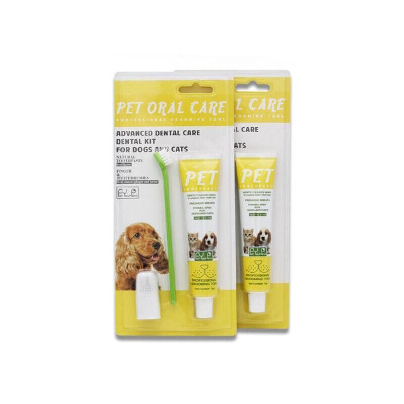 Pet Toothpaste and Toothbrush Set for Dogs and Cats, Beef Flavour - view 2