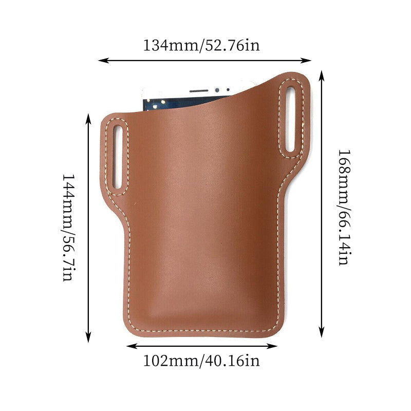 Phone Belt Pouch in Faux Leather, 16.8 x 13.4 cm - Brown - view 4