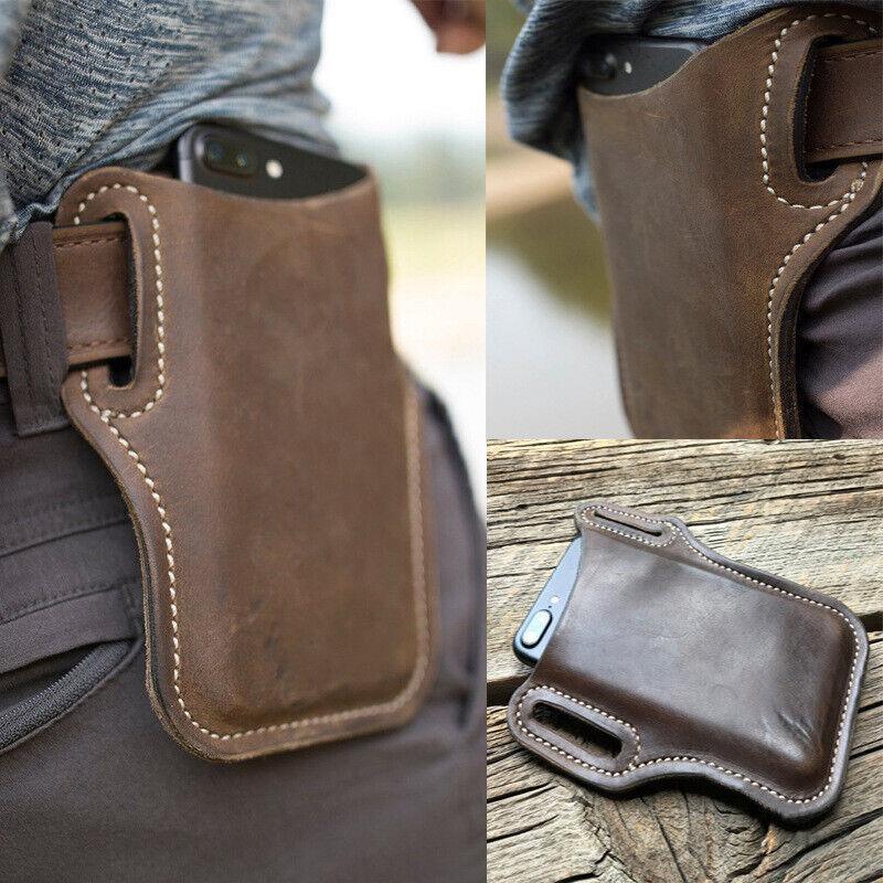 Phone Belt Pouch in Faux Leather, 16.8 x 13.4 cm - Brown - view 5