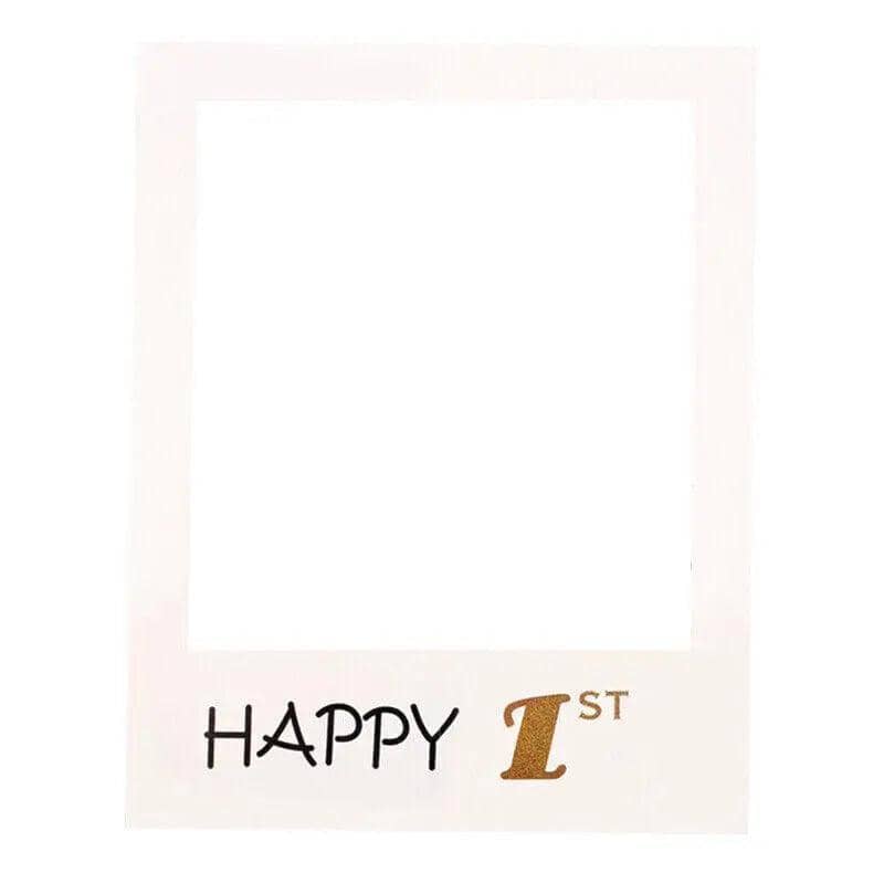 Photo Booth Props Paper Picture Frame - Happy 1st, 68 x 48 cm
