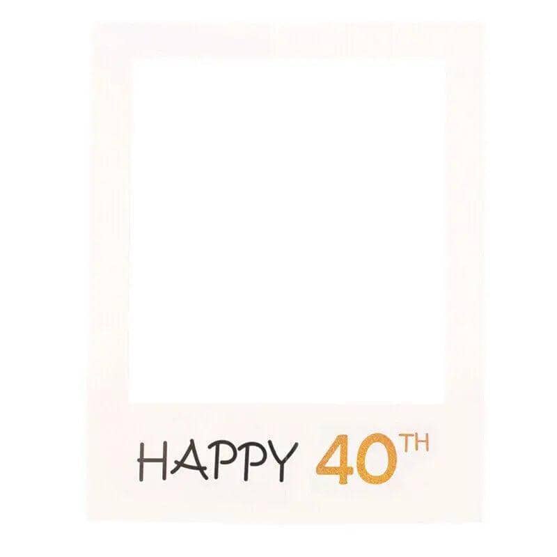 Photo Booth Props Paper Picture Frame - Happy 40th, 68 x 48 cm